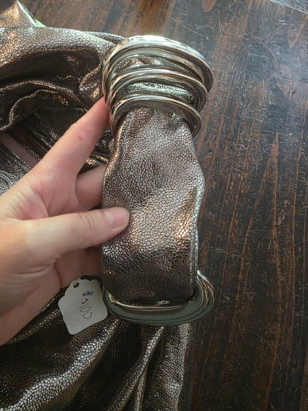 Elie Tahari Metallic Pewter Hobo Bag - Picture 10 of 10